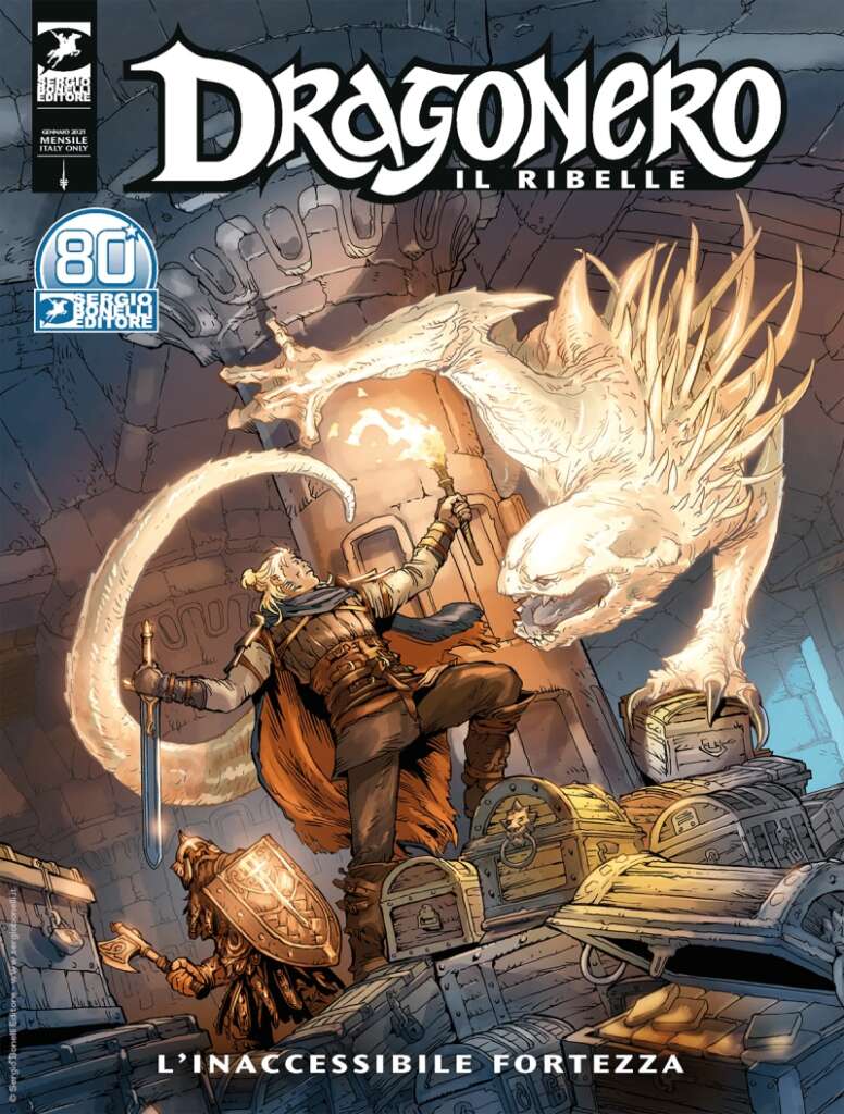 Copertina dell'albo numero 15 di "Dragonero, il Ribelle": L'inaccessibile fortezza