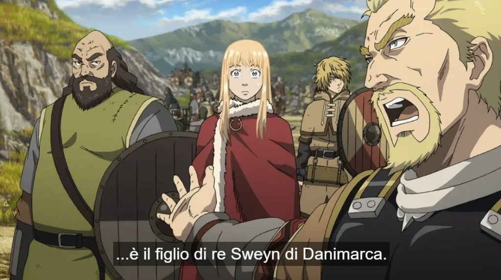 Canuto portato ad intimidire gli avversari in Vinland Saga Episodio 13